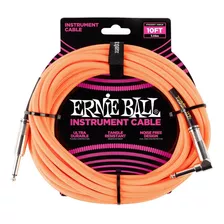 Cable Instrumento Ernie Ball 6079 3 Mts Anaranjado Neón