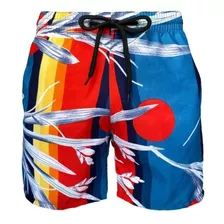 Shorts Tactel Calção Praia Estampado Verão Floral Mauricinho