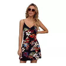 Vestido De Tirantes Con Estampado Tropical De Espalda V