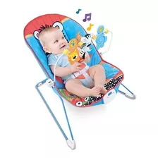 Cadeira De Descanso Bebe Vibração Som Balanço Brinquedo Azul