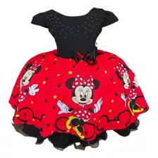 Vestido Juvenil Lig Lig Temático Minnie Vermelha