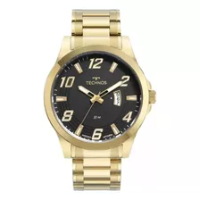 Relógio Masculino Technos Dourado Steel Fundo Preto 2115mxz1