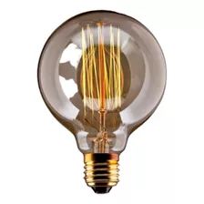 Lâmpada Filamento Carbono G125 Globo Grande 40w Dimerizável 110v Decoração Retrô Vintage Thomas Edison