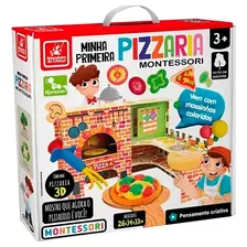 Pizzaria Infantil 3d De Brinquedo De Madeira Com Massinhas