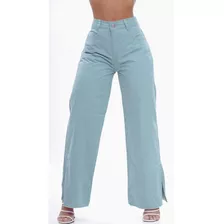 Calça Feminina Wide Leg Verde Água