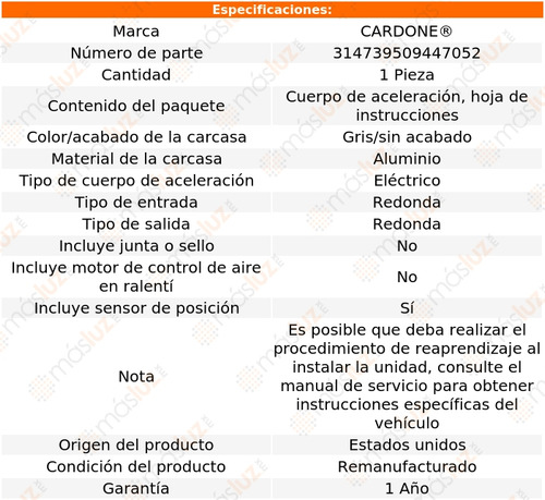 1- Cuerpo Aceleracin Elec Solstice L4 2.4l 08/09 Cardone Foto 5