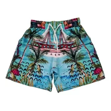 Bermuda Shorts Tactel Praia Piscina Adulto Masculino