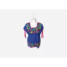 Blusa Yucateca Bordada Lino Modelo Bonita Talla 34