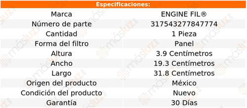 1- Filtro De Aire Rx350 6 Cil 3.5l 2007/2009 Engine Fil Foto 2