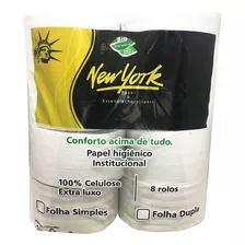 New York Papel Higiênico Rolão Institucional Folha Simples 8