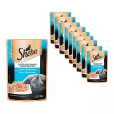 Kit 10 Sachê Sheba Gatos Atum Marinado - 85g