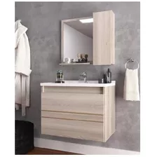 Mueble De Baño Aereo + Botiquin Con Espejo - Mueble Con Bacha - Moderno Con Espacio De Almacenaje