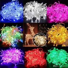 Luces De Navidad 100 Led Doble Enchufe Multifuncion 