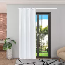 Cortina Para Sala Ou Quarto Porta Balcão Jasmim 1,50x2,50m Cor Branco