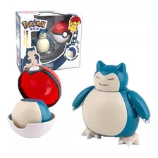 Brinquedo Pokemon Snorlax Articulado Dentro Da Pokebola Ball