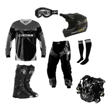 Kit Conjunto Roupa Motocross Trilha Bota Capacete