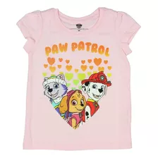 Camiseta De Manga Corta Niñas Pequeñas, Corazones Ros...