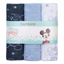 3 Tutos Suavecitos Azul Mickey Disney Bambino Baby Shower 