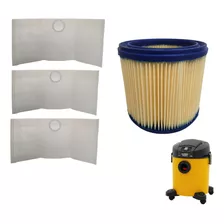 Kit Saco E Filtro Aspirador Lavor Wash Kronos 23 Linha Pro