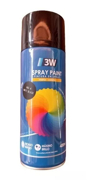 Pintura En Spray Negro Mate 3w