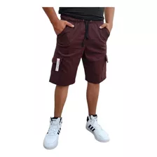 Bermuda Cargo Hombre Short Gabardina Strech 