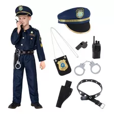 A Traje De Actuación Con Uniforme Policial Cos Para Niños A