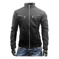 Calidad Chaqueta Hombre Cuero Sintetico Cremallera Metalica Diseño Ropa