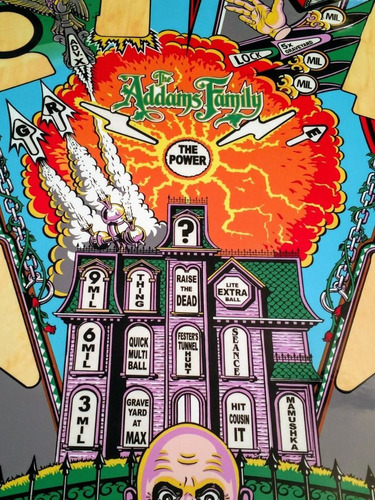 Bally Addams Family Pinball Machine Vinilo Para Playfield