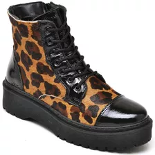 Bota Feminina Couro Nobre Cano Curto Super Confort Casual