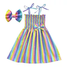 Kit Vestido Infantil Pop It Modelo Ciganinha + Laço Cabelo