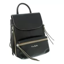 Mochila De Moda Pequeña De Cuero Negro Pierre Cardin Para Mu