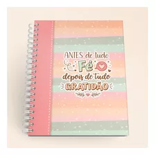 Caderno Planner Diario A5 Sonho E Fé Candy Permanente Wire-o