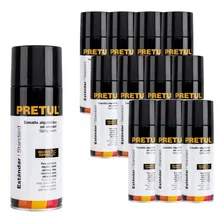 Kit 16 Pinturas En Aerosol, Negro Brillante, Pretull 27170