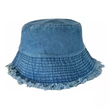 Piluso Sombrero Bucket Hat Gorro Jean Denim Desflecado