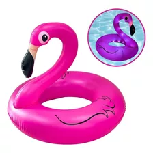 Boia Inflável C/ Led Flamingo Rosa Grande 106cm Para Natação