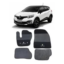 Tapete Carpete Renault Captur Preto Bordado Grafia Original