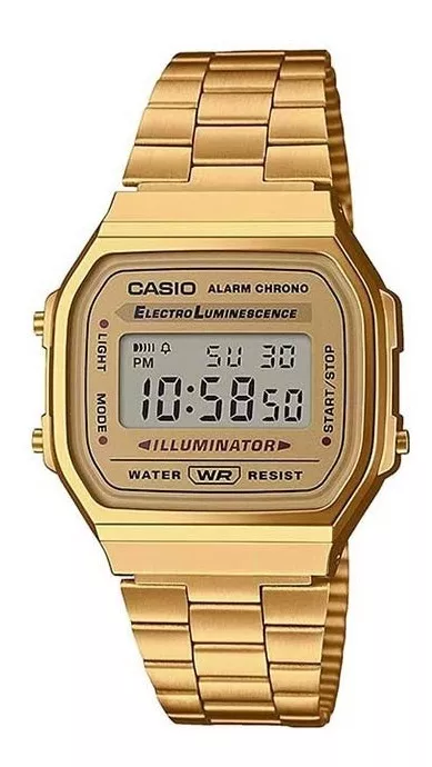 Reloj Casio A168wg Dorado Retro Illuminator A168 - Original