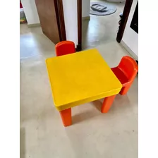 Mesa Y 2 Sillas Rotoys Para Chicos Nenes Juguetes