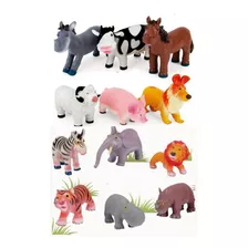 Animales De Goma Selva Y Granja Suaves Para Niños 8cm