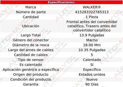 Sensor O2 Frontal Acc, Tras Acc Passport V6 3.5l Honda 19-20 Foto 6