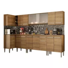 Armário De Cozinha Completa Canto Modulada Madesa Emilly Jazz Armário E Balcão Cor Rustic Gcem3570025z