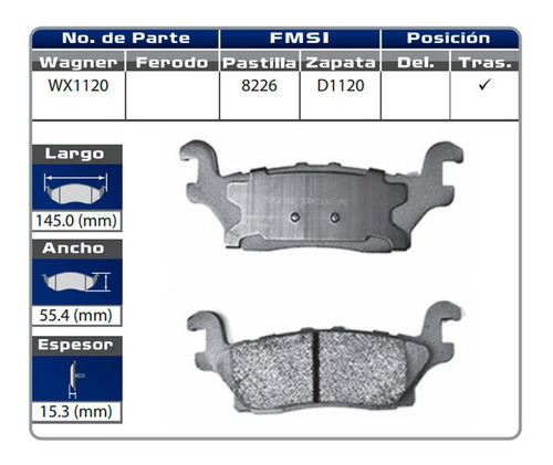 Balatas Traseras Hummer H3 2006 2007 2008 2009 2010 Wagner Foto 2