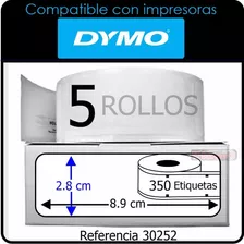 1750 Etiquetas Adhesivas Impresora Dymo450 Ref 30252 89x28mm