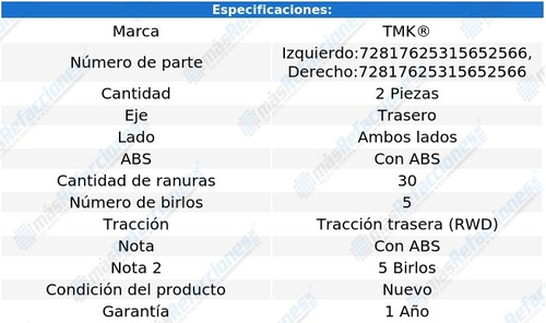 Par De Mazas Traseras Con Abs Xlr V8 4.6l De 2004 A 2009 Tmk Foto 2