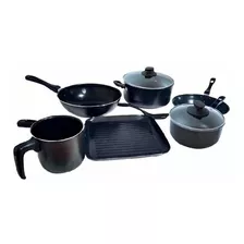 Bateria De Cocina Guadix Teflon 9 Piezas Tapa Vidrio Set