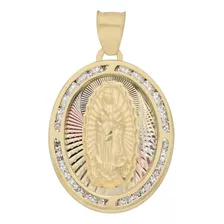 Medalla Dije Virgen De Guadalupe Oro Sólido 10k 2.8x1.8 1.6g