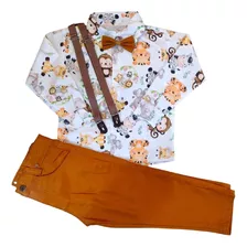 Roupa Do Safari Baby Aquarela De Manga Longa E Calça