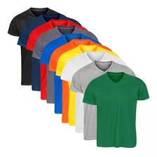 Kit 3 Camisetas Malha Fria Gola V Masculina Básica Pv Camisa