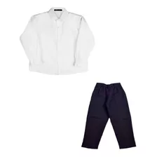 Conjunto De Camisa Branca + Calça Social Oxford Festa Chic