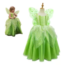 Fantasia Fada Sininho Infantil Tinker Bell Com Asas Luxo